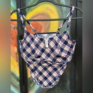 NWOT plaid Pink corset top!